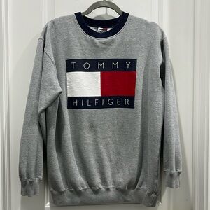 Tommy Hilfiger Vintage 90’s Logo Grey Sweatshirt Sz XL